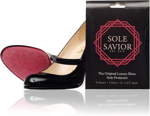 Sole Savior- (3 PAIR!) Compatible Louboutin Sole Protector for Christian Louboutin Shoes, Red Bottom Protectors for Luxury Shoes- Christian Louboutin Sole Protector- 3M, Clear and Large, 6 x 4.5in. in Saudi Arabia