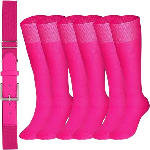XZQTIVE Baseball Belt and Socks Combo Set 3 Football Baseball Socks with Elastic Softball Belt for Youth Adult in Saudi Arabia