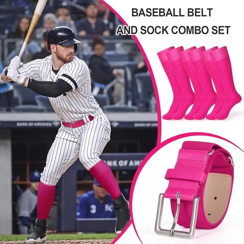 XZQTIVE Baseball Belt and Socks Combo Set 3 Football Baseball Socks with Elastic Softball Belt for Youth Adult in Saudi Arabia