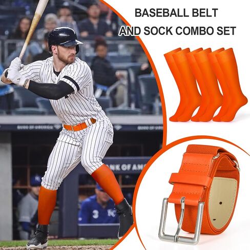 XZQTIVE Baseball Belt and Socks Combo Set 3 Football Baseball Socks with Elastic Softball Belt for Youth Adult in Saudi Arabia