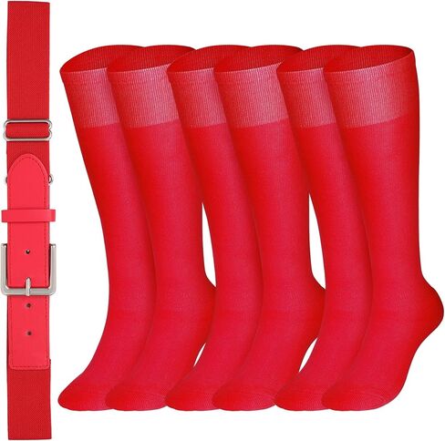 XZQTIVE Baseball Belt and Socks Combo Set 3 Football Baseball Socks with Elastic Softball Belt for Youth Adult in Saudi Arabia