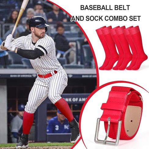 XZQTIVE Baseball Belt and Socks Combo Set 3 Football Baseball Socks with Elastic Softball Belt for Youth Adult in Saudi Arabia