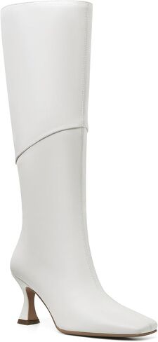 CYNLLIO Knee High Boots Women Square Toe Kitten High Heel Tall Boots Fashion Side Zipper Stiletto Heel Long Boots in Saudi Arabia