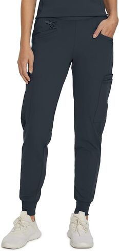 Urbane Impulse Slim Fit Ultra Stretch 8-Pkt Jogger Scrub Pants for Women 9211LKA Graphite in Saudi Arabia