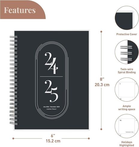 Rileys 2023-2024 مخطط أسبوعي أكاديمي لمدة 18 شهرًا - مخطط جدول أعمال أكاديمي أسبوعي وشهري، غطاء مرن، صفحات ملاحظات، ربط بسلك مزدوج (8 ​​× 6 بوصة، أرجواني) in Kuwait
