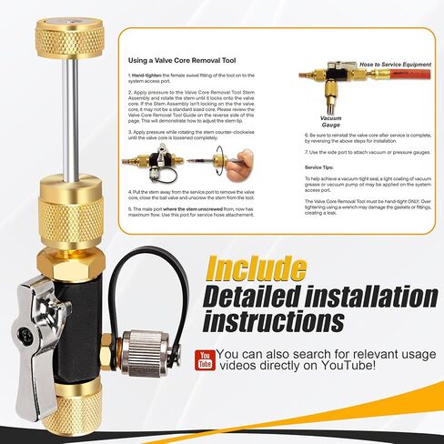 أداة إزالة صمام MGAVCT 1/4 بوصة MegaFlow HVAC تحل محل أداة إزالة قلب صمام appion للتركيبات القياسية 1/4 بوصة، مصنفة بالفراغ إلى 20 ميكرون، استبدال مجاني لمدة خمس سنوات in Saudi Arabia