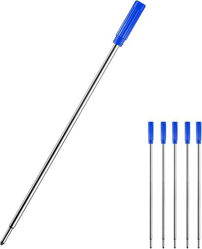 HeTaoCat Red Ink Refill Pack of 5, Replaceable Ballpoint Pen Refills, Medium Point Metal Refil (Black) in Saudi Arabia