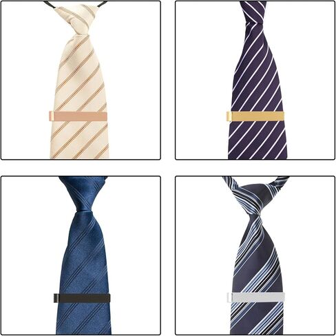 4 قطع مشابك ربطات عنق للرجال مقاس 1.9 بوصة من الفولاذ المقاوم للصدأ مجموعة مشابك ربطات عنق للذكرى السنوية للزفاف وعيد الحب وحفلات الكريسماس وهدية يومية للأب والزوج والأخ in Kuwait