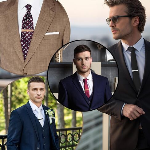 4 قطع مشابك ربطات عنق للرجال مقاس 1.9 بوصة من الفولاذ المقاوم للصدأ مجموعة مشابك ربطات عنق للذكرى السنوية للزفاف وعيد الحب وحفلات الكريسماس وهدية يومية للأب والزوج والأخ in Kuwait