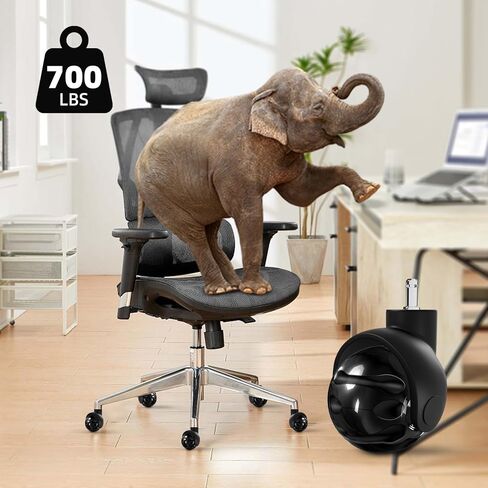 مجموعة عجلات عجلات كرسي المكتب مكونة من 5 قطع - بديلة لسجادة كراسي المكتب آمنة لجميع الأرضيات بما في ذلك الخشب الصلب - استبدال المطاط 2 بوصة - ناعمة وصامتة - حجم عالمي (11 × 22 مم) - أسود in Kuwait