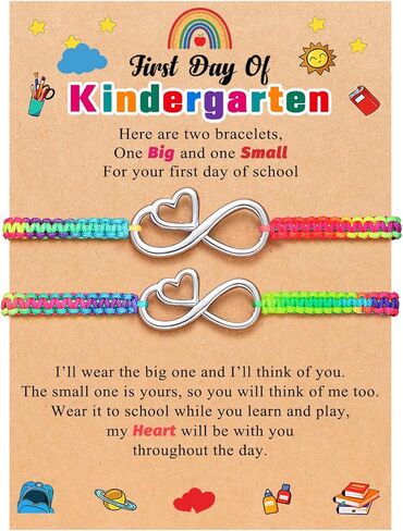 Love Infinite Rainbow Bracelets- Kindergarten Pre K 1st 2nd Grade Back to School Mommy and Me Mom Daughter Gifts in Kuwait