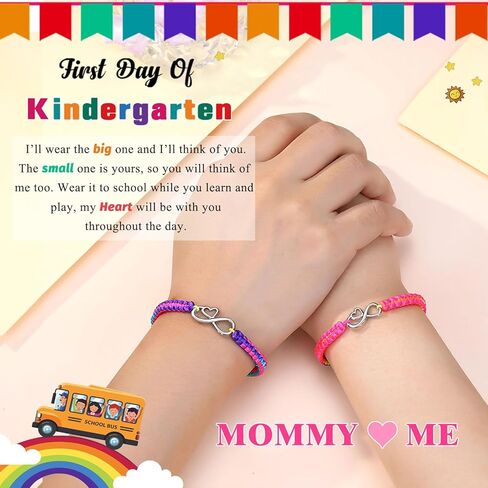 Love Infinite Rainbow Bracelets- Kindergarten Pre K 1st 2nd Grade Back to School Mommy and Me Mom Daughter Gifts in Kuwait