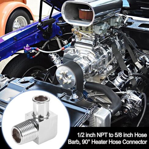 X AUTOHAUX 90 درجة سخان السيارة موصل الخرطوم الألومنيوم مدخل مشعب موصل 1/2 بوصة NPT إلى 7/10 بوصة in Saudi Arabia