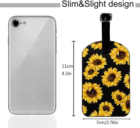Beautiful Sunflower Luggage Tag for Suitcases, Cute Sunflower Leather Tags, Summer Travel Birthday Gift for Women Men Girl Boy, 1 Pack in Saudi Arabia