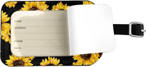 Beautiful Sunflower Luggage Tag for Suitcases, Cute Sunflower Leather Tags, Summer Travel Birthday Gift for Women Men Girl Boy, 1 Pack in Saudi Arabia