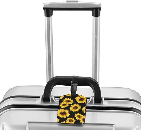 Beautiful Sunflower Luggage Tag for Suitcases, Cute Sunflower Leather Tags, Summer Travel Birthday Gift for Women Men Girl Boy, 1 Pack in Saudi Arabia