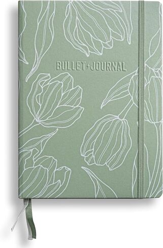 LEUCHTTURM1917 دفتر ملاحظات إصدار الفنان الرسمي من Bullet Journal - دفتر ملاحظات مصمم لـ BuJo، متوسط ​​A5 204 صفحة من ورق 120 جرامًا للمتر المربع، مع دليل جيب Bujo in Kuwait