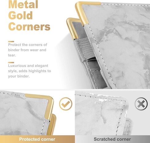 Onlyesh A6 Binder, Marble Budget Binder, Refillable 6 Ring Mini Binder for A6 Filler Paper, Leather Binder Cover with Magnetic Buckle Closure, Black in Saudi Arabia