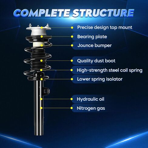 Front Strut Shock Assembly w/Coil Spring for BMW 128i 135i 2008-2013, 328i 335i 2007-2013, 325i 330i 2006, Replace 11373 11374, Left & Right, 2PCS in Saudi Arabia