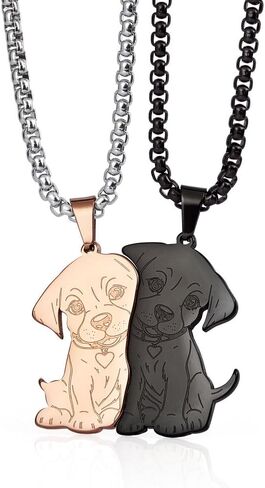 Dog Couples Necklace Cute Dog Sitting Puzzle Matching Necklaces Gift for Valentine's Day in Saudi Arabia