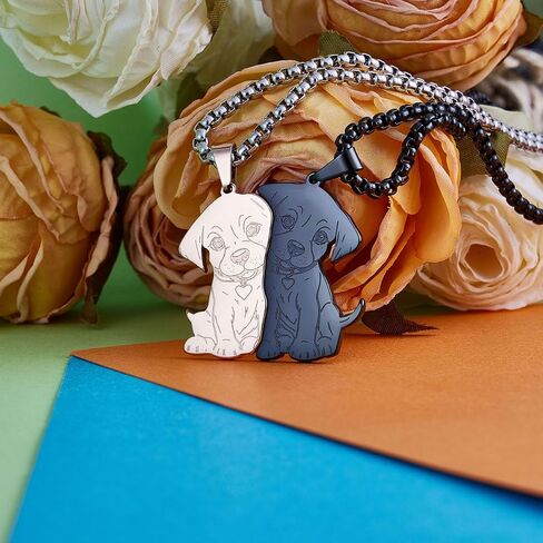 Dog Couples Necklace Cute Dog Sitting Puzzle Matching Necklaces Gift for Valentine's Day in Saudi Arabia