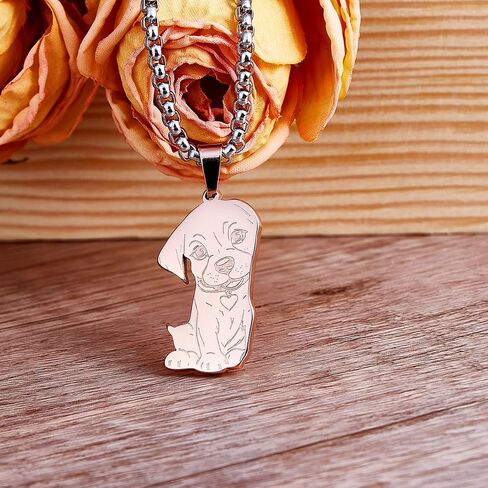 Dog Couples Necklace Cute Dog Sitting Puzzle Matching Necklaces Gift for Valentine's Day in Saudi Arabia