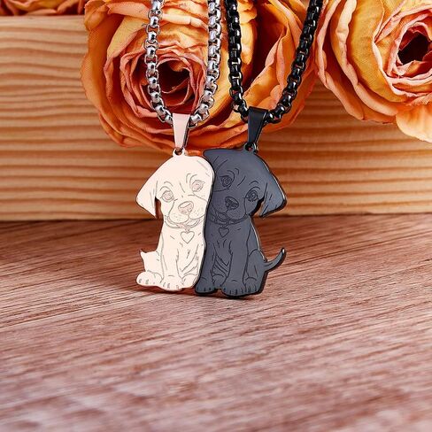 Dog Couples Necklace Cute Dog Sitting Puzzle Matching Necklaces Gift for Valentine's Day in Saudi Arabia