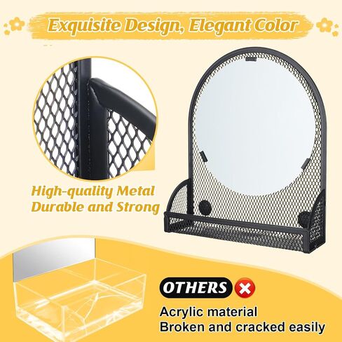 طقم إكسسوارات خزانة مغناطيسية قوية 12 قطعة - مرآة خزانة مع حامل أقلام وأقلام لوح مسح جاف، ديكور منظم الخزانة لخزانة مكتب المدرسة للفتيات، أساسيات العودة إلى المدرسة، أسود in Kuwait