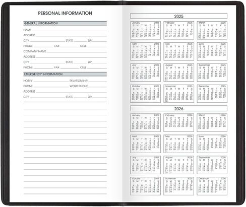 AT-A-GLANCE 2025-2026 Planner, 3-1/2" x 6", Pocket Size, 2 Year Monthly Planner, Black (700240525) in Saudi Arabia