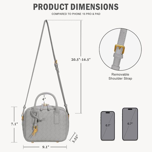 Woven Bag for Women, Top Handle Satchel Handbag Crossbody Bag PU Leather Shoulder Bag Woven Purses for Women in Saudi Arabia