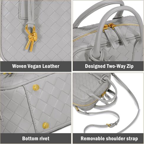 Woven Bag for Women, Top Handle Satchel Handbag Crossbody Bag PU Leather Shoulder Bag Woven Purses for Women in Saudi Arabia