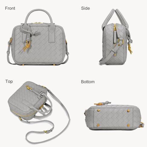 Woven Bag for Women, Top Handle Satchel Handbag Crossbody Bag PU Leather Shoulder Bag Woven Purses for Women in Saudi Arabia