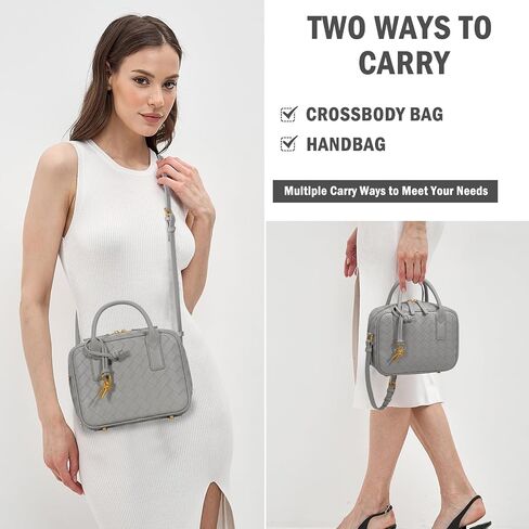 Woven Bag for Women, Top Handle Satchel Handbag Crossbody Bag PU Leather Shoulder Bag Woven Purses for Women in Saudi Arabia