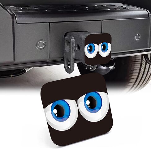 2" Trailer Hitch Cover,Huge Blue Eyeballs on Black Rubber Towing Hitch Tube Cover Hitch for Men Women, Sturdy Receivers Plug Accessories for Pickups Trucks Cars in Saudi Arabia