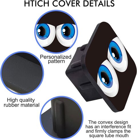 2" Trailer Hitch Cover,Huge Blue Eyeballs on Black Rubber Towing Hitch Tube Cover Hitch for Men Women, Sturdy Receivers Plug Accessories for Pickups Trucks Cars in Saudi Arabia