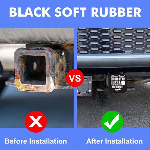 Trailer Hitch Cover, Blessed by God Spoiled by My Husband 2 Inch Hitch Plug Covers Hitch Cover Tube Rubber Towing, Square Receiver Plug Cap for Cars Suvs Trucks in Saudi Arabia