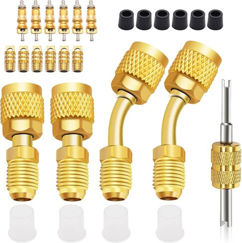 R410A Mini Split Adapter, 5/16" Female to 1/4" Male Flare, R410a Adapter for Mini Split System, Charging Vacuum Port Adapter with Accessory Parts for Air Conditioner and HVAC in Saudi Arabia
