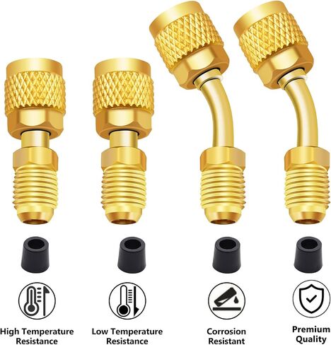 R410A Mini Split Adapter, 5/16" Female to 1/4" Male Flare, R410a Adapter for Mini Split System, Charging Vacuum Port Adapter with Accessory Parts for Air Conditioner and HVAC in Saudi Arabia