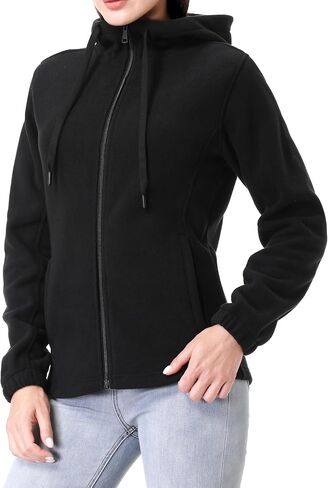 GIMECEN Women's Soft Polar Fleece Jacket Full Zip Hoodies Long Sleeve Sweatshirts Casual Hooded Outerwear in Saudi Arabia