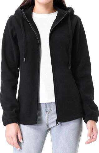 GIMECEN Women's Soft Polar Fleece Jacket Full Zip Hoodies Long Sleeve Sweatshirts Casual Hooded Outerwear in Saudi Arabia