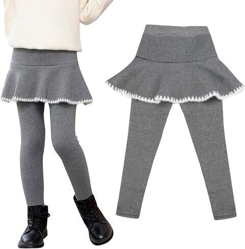 Looching طفل الفتيات طماق مبطنة بالصوف مع تنورة الاطفال الجوارب الشتاء الدافئة سميكة توتو السراويل 1-6 سنوات in Kuwait