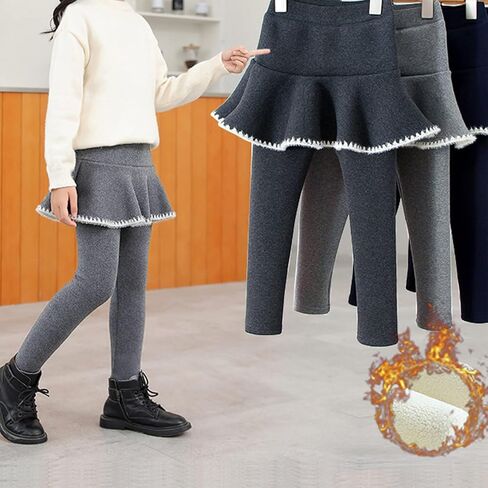 Looching طفل الفتيات طماق مبطنة بالصوف مع تنورة الاطفال الجوارب الشتاء الدافئة سميكة توتو السراويل 1-6 سنوات in Kuwait