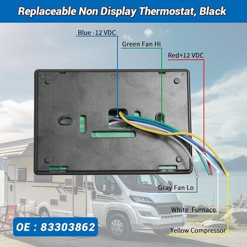 83303862 ترموستات رقمي RV، ترموستات جداري للحرارة/البرودة T-Stat متوافق مع كولمان ماخ 8330-336 337 338 339 368 386 مكيف هواء، ترموستات غير قابل للاستبدال، أسود in Saudi Arabia