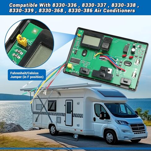 83303862 ترموستات رقمي RV، ترموستات جداري للحرارة/البرودة T-Stat متوافق مع كولمان ماخ 8330-336 337 338 339 368 386 مكيف هواء، ترموستات غير قابل للاستبدال، أسود in Saudi Arabia