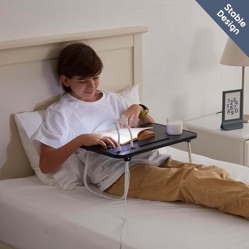 Nestl Lap Desk for Laptop - Foldable Laptop Desk for Bed and Couch, Portable and Lightweight Laptop Stand for Bed Breakfast, Working, Reading, and Writing, Lap Table with USB Ports, Small Laptop Tray in Kuwait