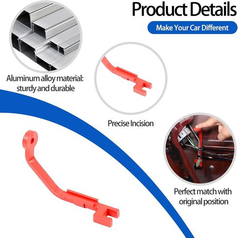 Tailgate Emergency Locks Holder Compatible with Toyot@ FJ Cruiser 2007-2021, Aluminum Rear Door Panel Forced Door Opening Switch Bracket Accessories(Red) in Saudi Arabia