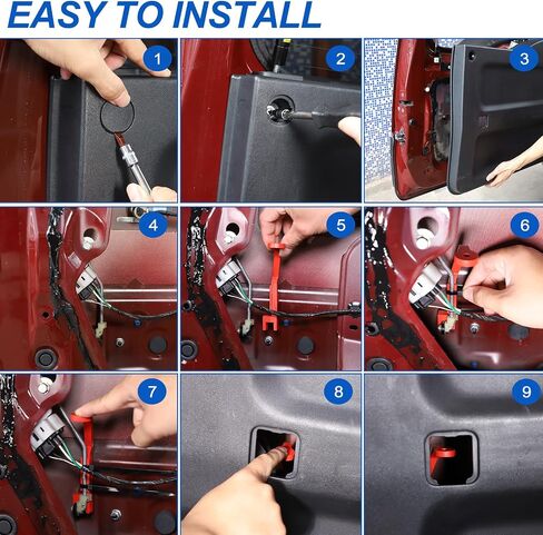 Tailgate Emergency Locks Holder Compatible with Toyot@ FJ Cruiser 2007-2021, Aluminum Rear Door Panel Forced Door Opening Switch Bracket Accessories(Red) in Saudi Arabia