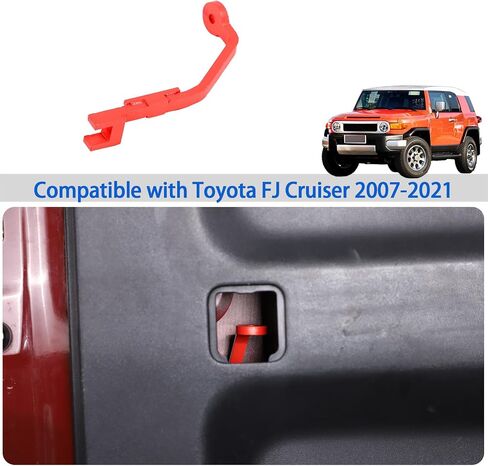 Tailgate Emergency Locks Holder Compatible with Toyot@ FJ Cruiser 2007-2021, Aluminum Rear Door Panel Forced Door Opening Switch Bracket Accessories(Red) in Saudi Arabia
