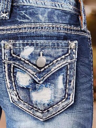 Flamingals Women's Mid Rise Jeans Shorts for Women Frayed Raw Hem Straight Leg Denim Shorts in Saudi Arabia