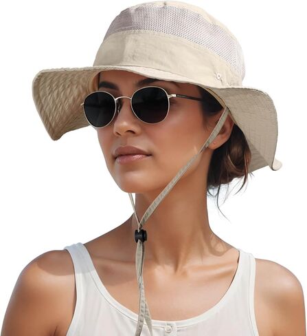 OZERO Boonie Sun Protection Hat: Breathable Wide Brim Hats for Women - Adjustable Bucket Hat for Fishing Hiking Safari Beach in Saudi Arabia
